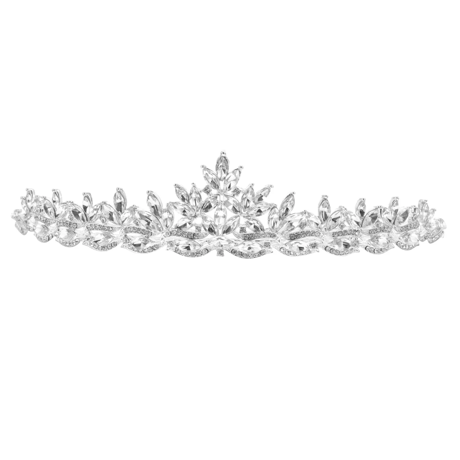 CLISPEED Sparkly Rhinestone Crown Tiara for Brides Durable Hair Jewelry for Weddings Parties and Prom Elegant Bride Hair Ornament Headband with Premium Rhinestones