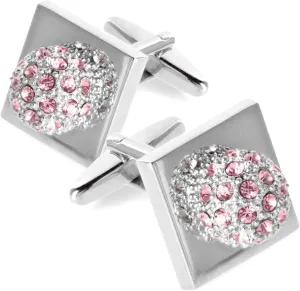Colored Crystal Studded Flower Cufflinks