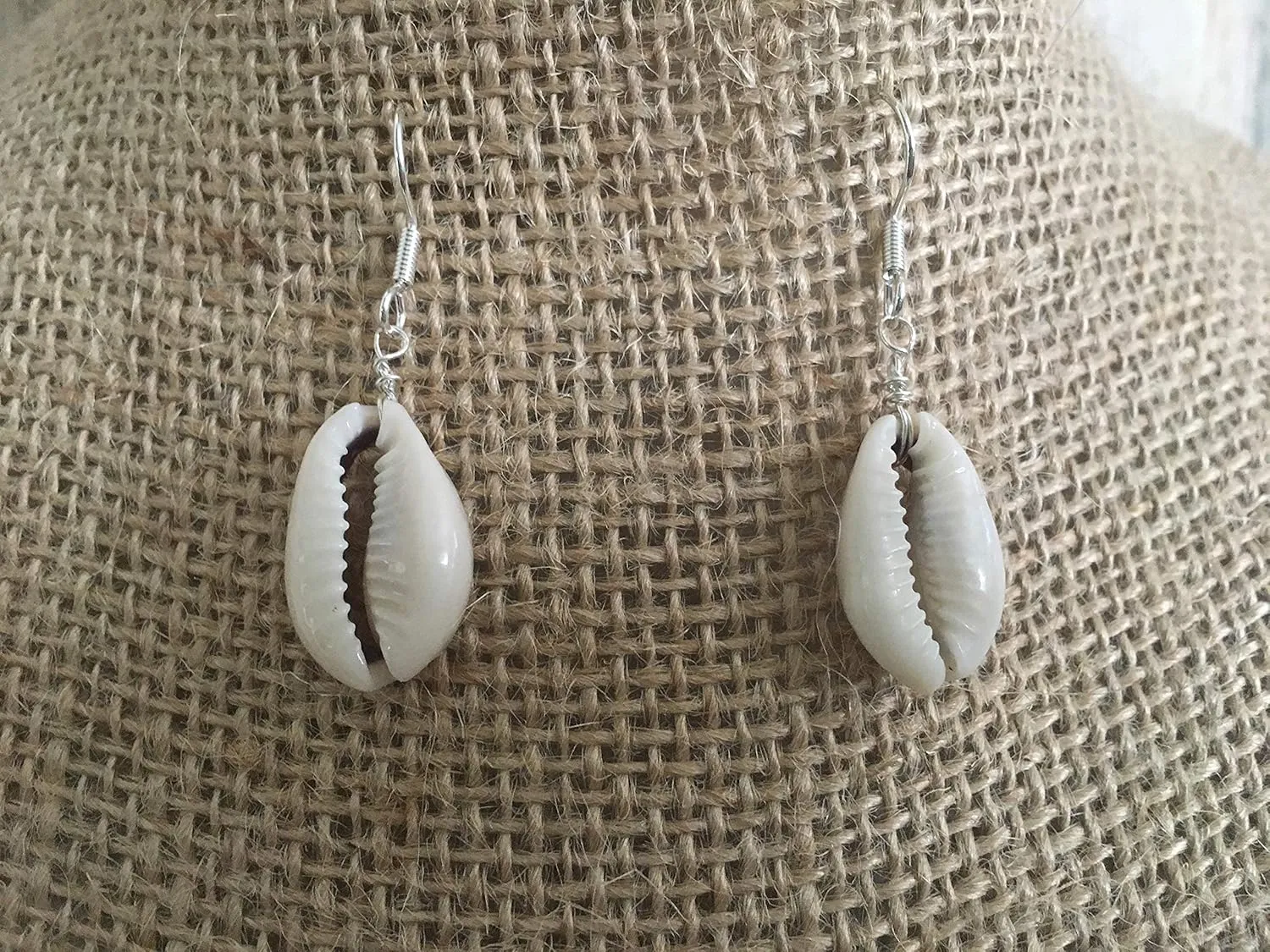 Cowrie Seashell Sterling Silver Earring Set, Boho Beach Girl Shell Earrings