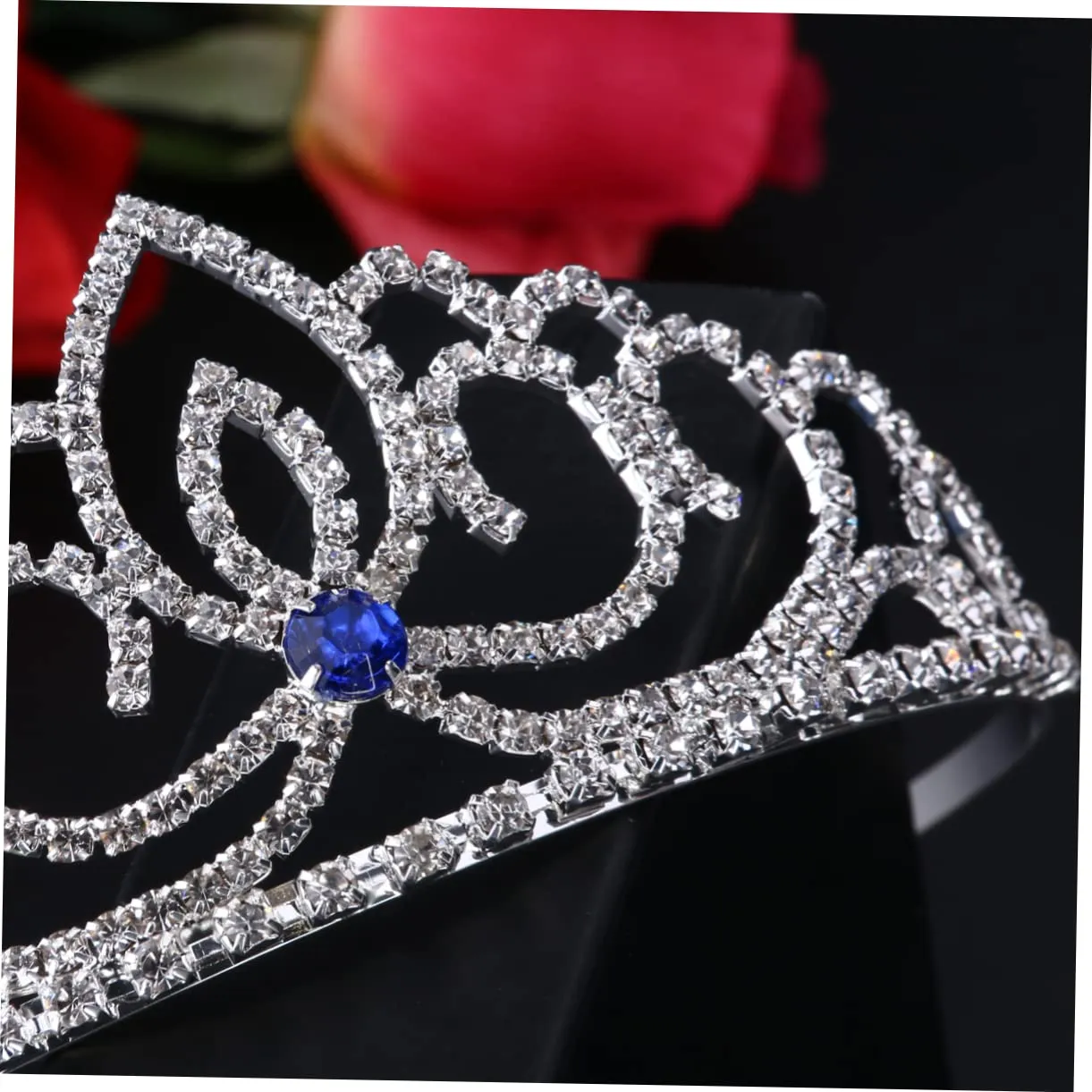 Crystal Rhinestone Crown with Side Combs for Wedding Engagement Lightweight Hair Accessory for Prom and Special Occasions