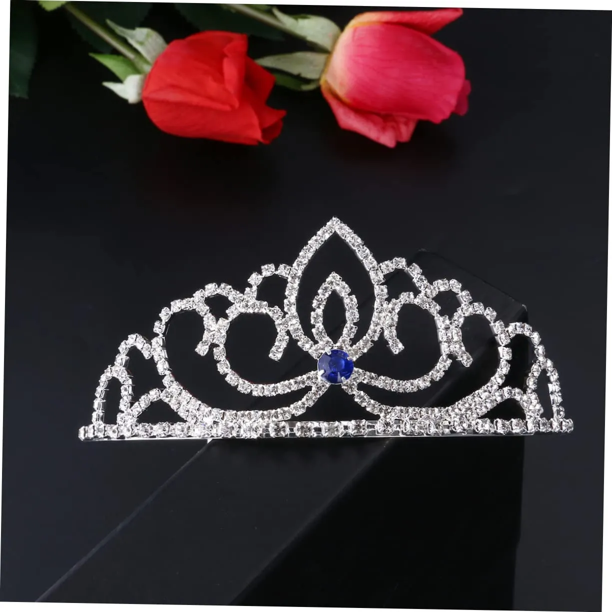 Crystal Rhinestone Crown with Side Combs for Wedding Engagement Lightweight Hair Accessory for Prom and Special Occasions