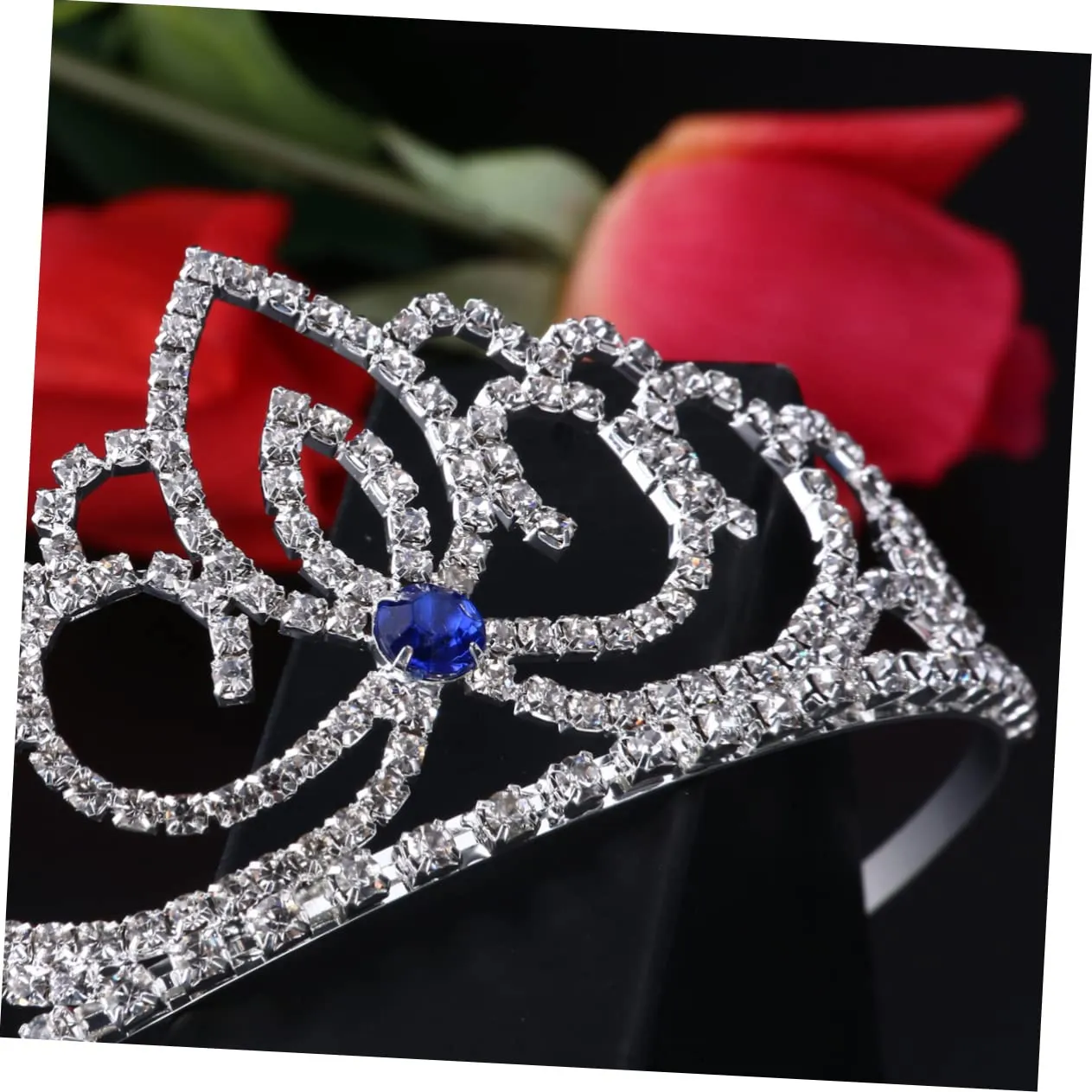 Crystal Rhinestone Crown with Side Combs for Wedding Engagement Lightweight Hair Accessory for Prom and Special Occasions