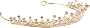 Crystal Tiara Headband for Women Elegant Wedding Hair Accessory Rhinestone Crown for Bridal Parties Elastic Design for Comfortable Fit Dazzling Detail for Special Occasions