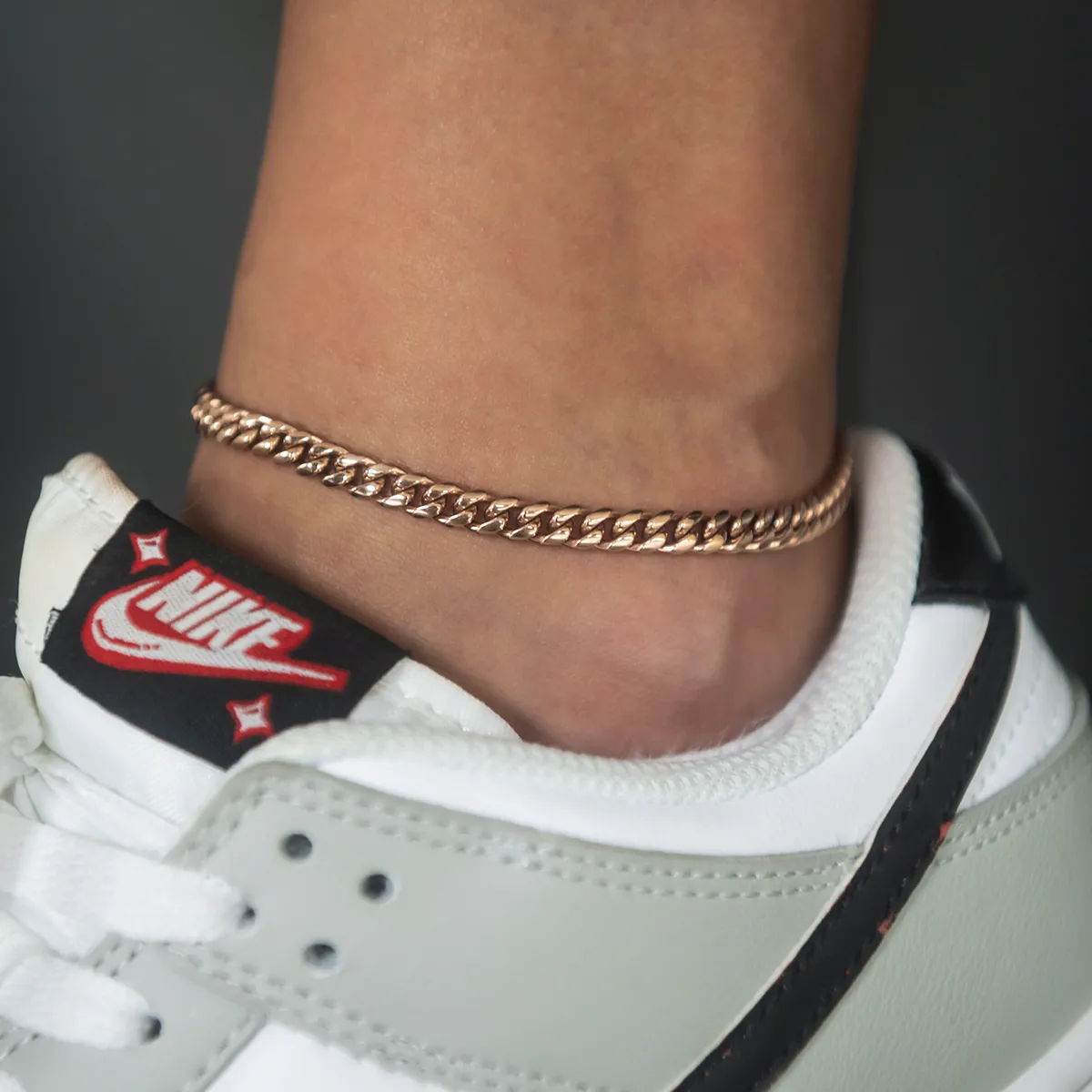 Cuban Link Anklet in Rose Gold- 5mm