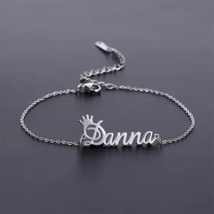 Custom Crown Name Anklet Bracelet- Best Christmas Gifts For Women
