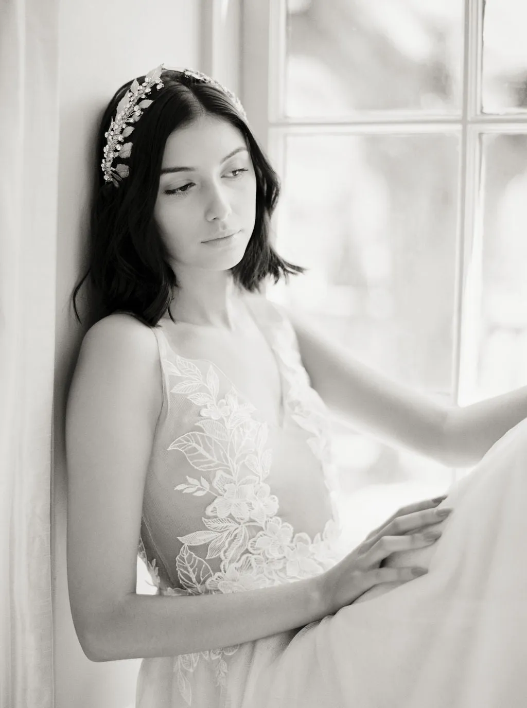 DIANA | Gold Wedding Headpiece with Crystals