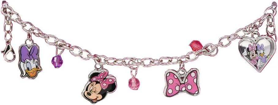Disney Charm Bracelet with Metal Charms and Jelly Faceted Beads (Minnie)