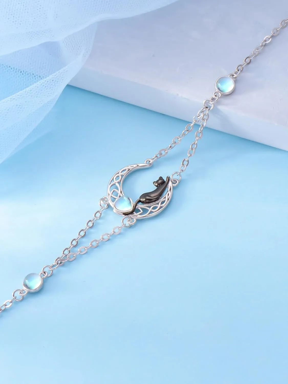 Dorunmo Evil Eye/Celtic/Cat/Wave/Turtle/Seashell/Nurse/Mushroom Bracelet 925 Sterling Silver Good Luck Summer Anklet Birthday Jewelry for Women