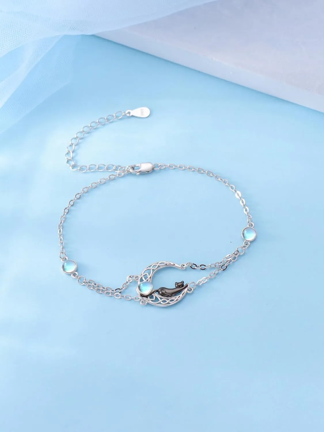 Dorunmo Evil Eye/Celtic/Cat/Wave/Turtle/Seashell/Nurse/Mushroom Bracelet 925 Sterling Silver Good Luck Summer Anklet Birthday Jewelry for Women