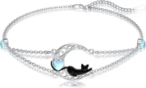Dorunmo Evil Eye/Celtic/Cat/Wave/Turtle/Seashell/Nurse/Mushroom Bracelet 925 Sterling Silver Good Luck Summer Anklet Birthday Jewelry for Women