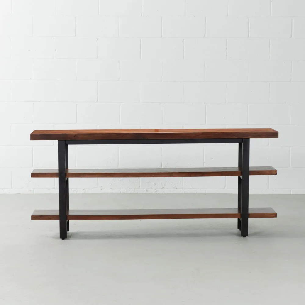 EASTWOOD - Rustic Modern 3-Shelf Console