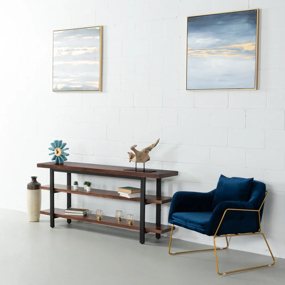 EASTWOOD - Rustic Modern 3-Shelf Console