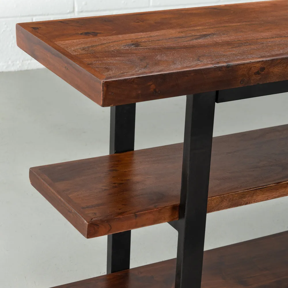 EASTWOOD - Rustic Modern 3-Shelf Console