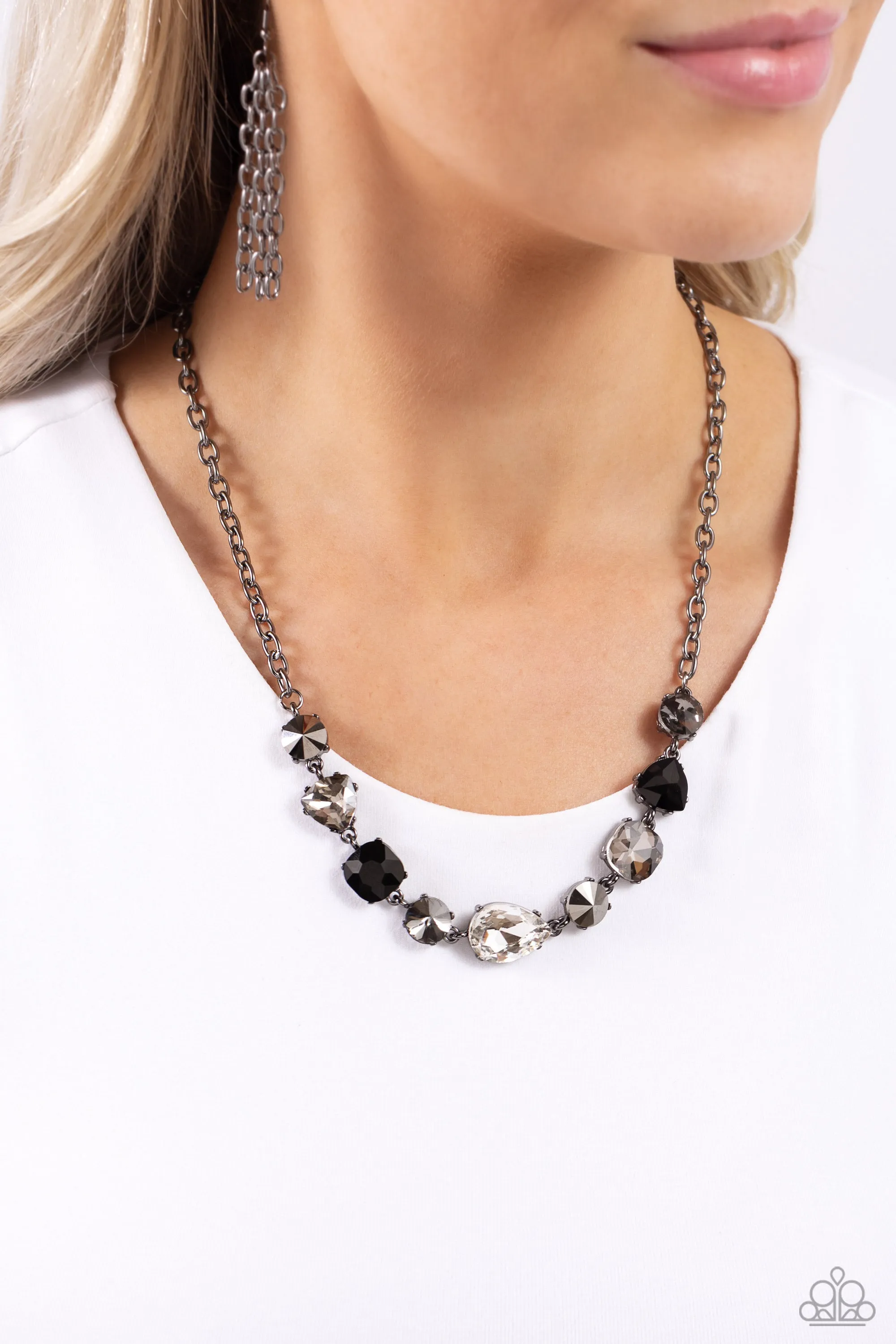 Emphatic Edge - Black Necklace - Paparazzi Accessories