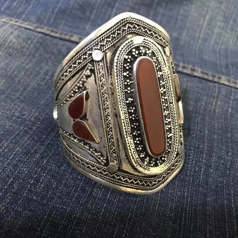 Ethnic Handmade Tribal Stone Cuff