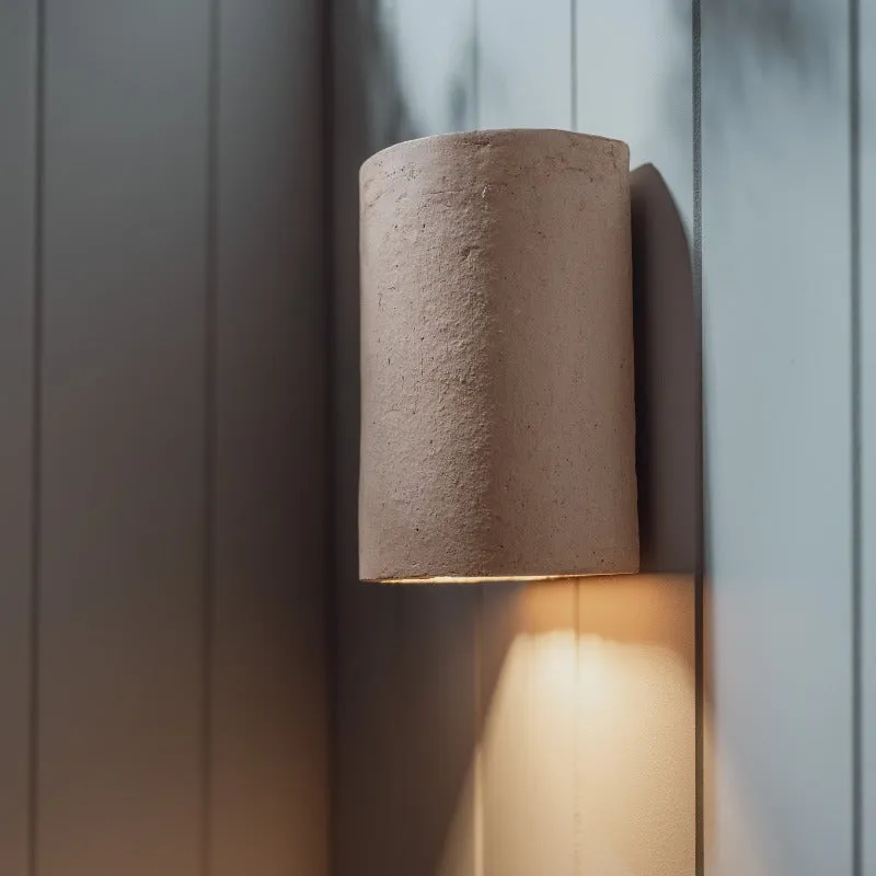 Exterior Organic Raw Ceramic Wall Light | Nudie