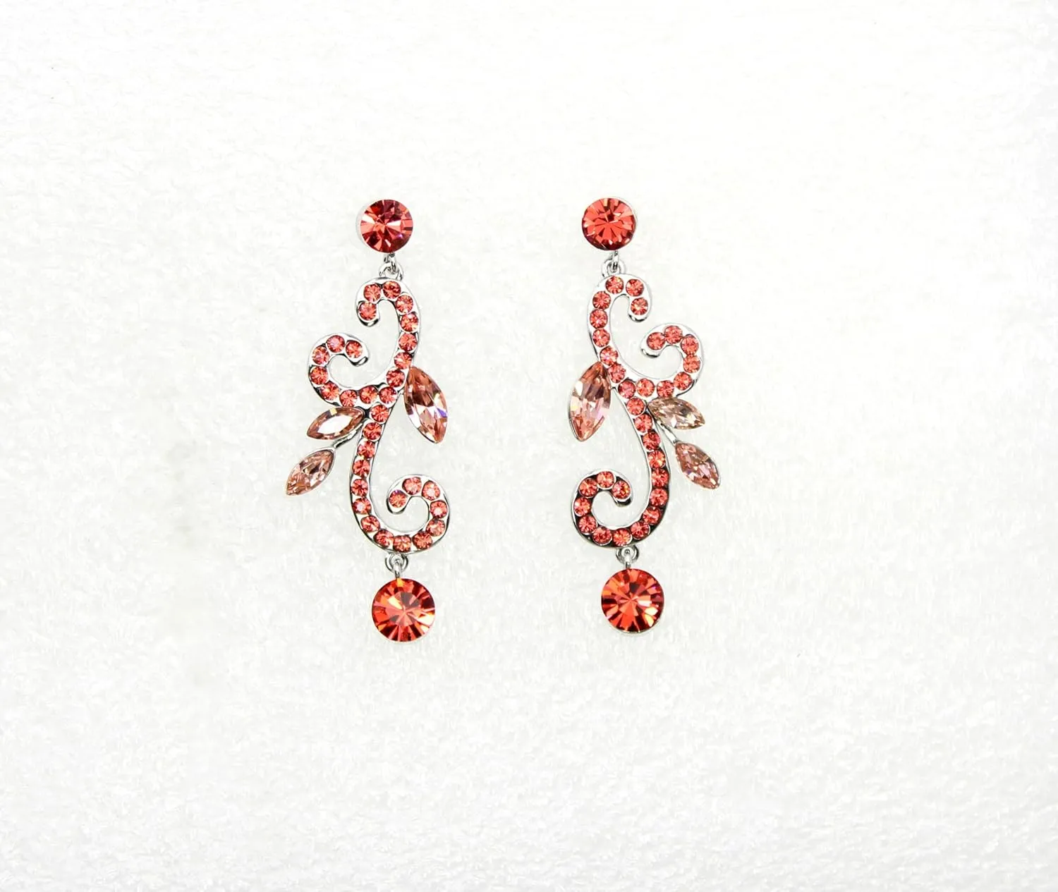Faship Gorgeous Rhinestone Crystal Floral Necklace Earrings Set