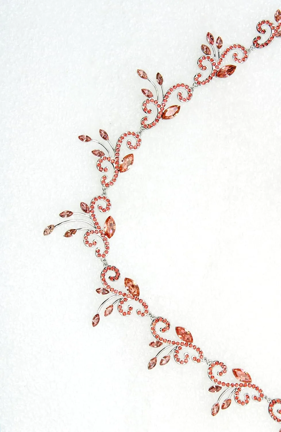 Faship Gorgeous Rhinestone Crystal Floral Necklace Earrings Set
