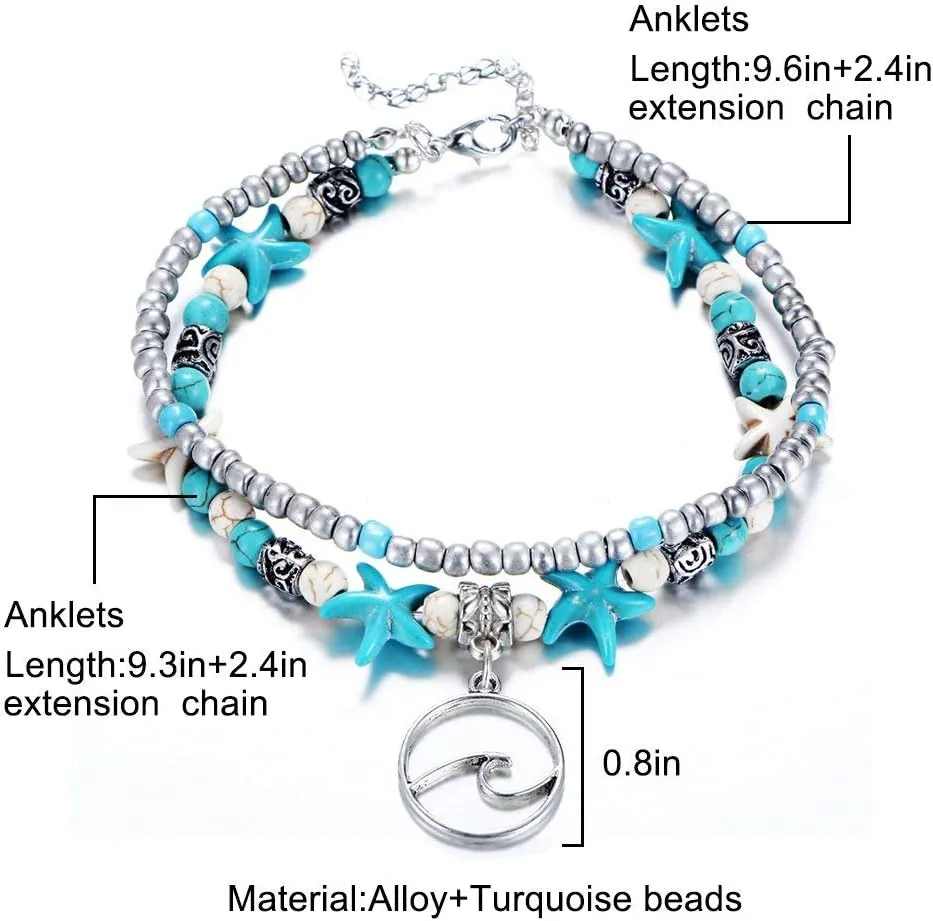 Fesciory Puka Shell Anklet for Women Summer Natural Cowrie Adjustable Ankle Bracelet, Handmade Boho Hawaiian Beach Seashell Jewelry