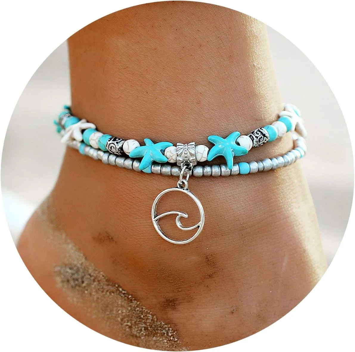 Fesciory Puka Shell Anklet for Women Summer Natural Cowrie Adjustable Ankle Bracelet, Handmade Boho Hawaiian Beach Seashell Jewelry