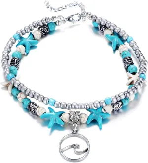 Fesciory Puka Shell Anklet for Women Summer Natural Cowrie Adjustable Ankle Bracelet, Handmade Boho Hawaiian Beach Seashell Jewelry