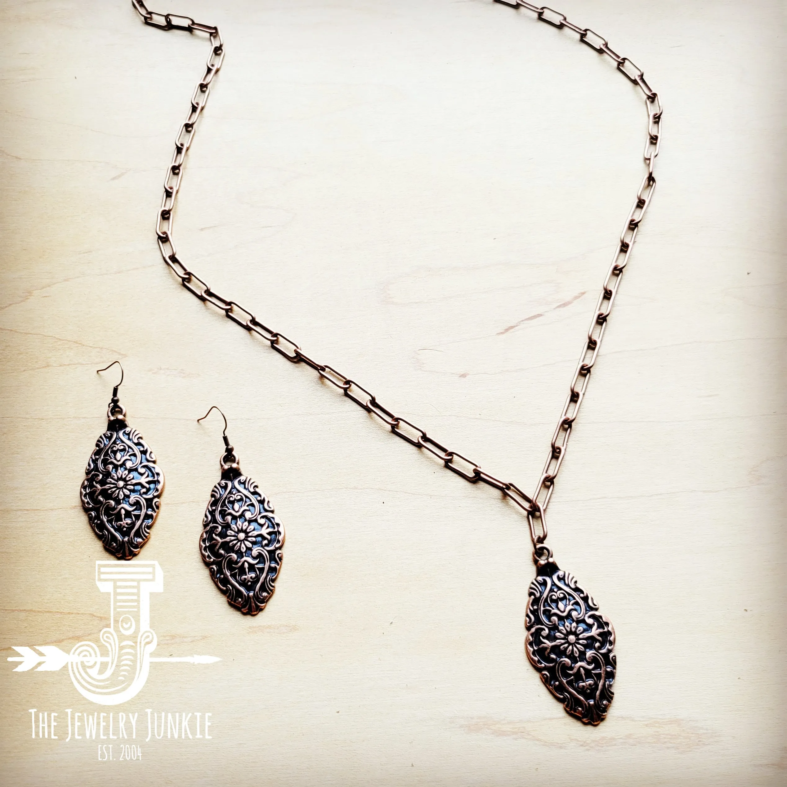 Filigree Copper Earrings 220s