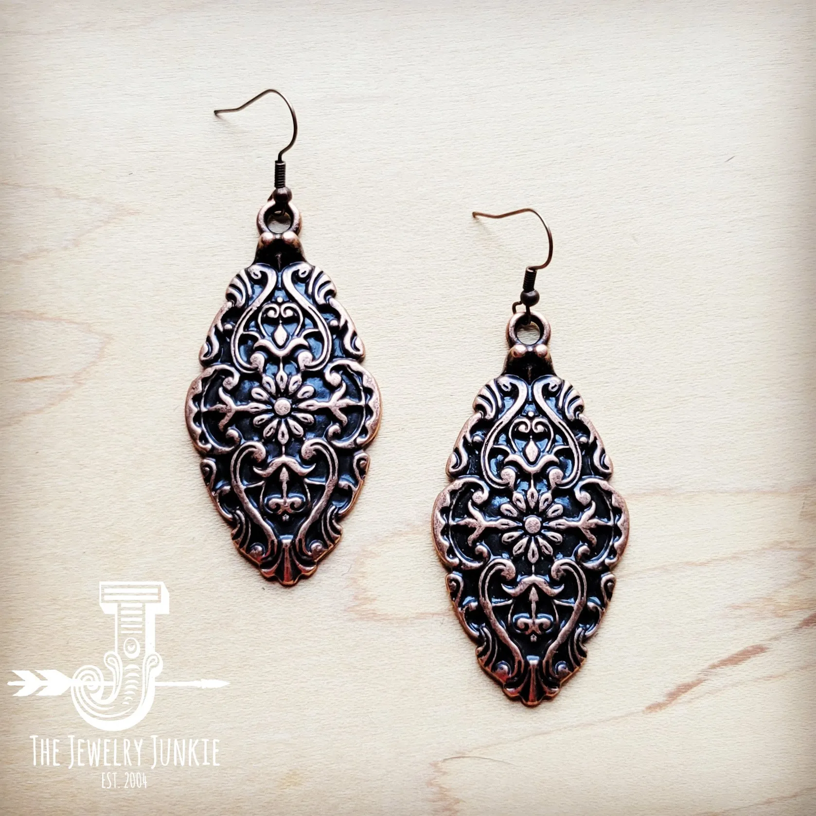 Filigree Copper Earrings 220s