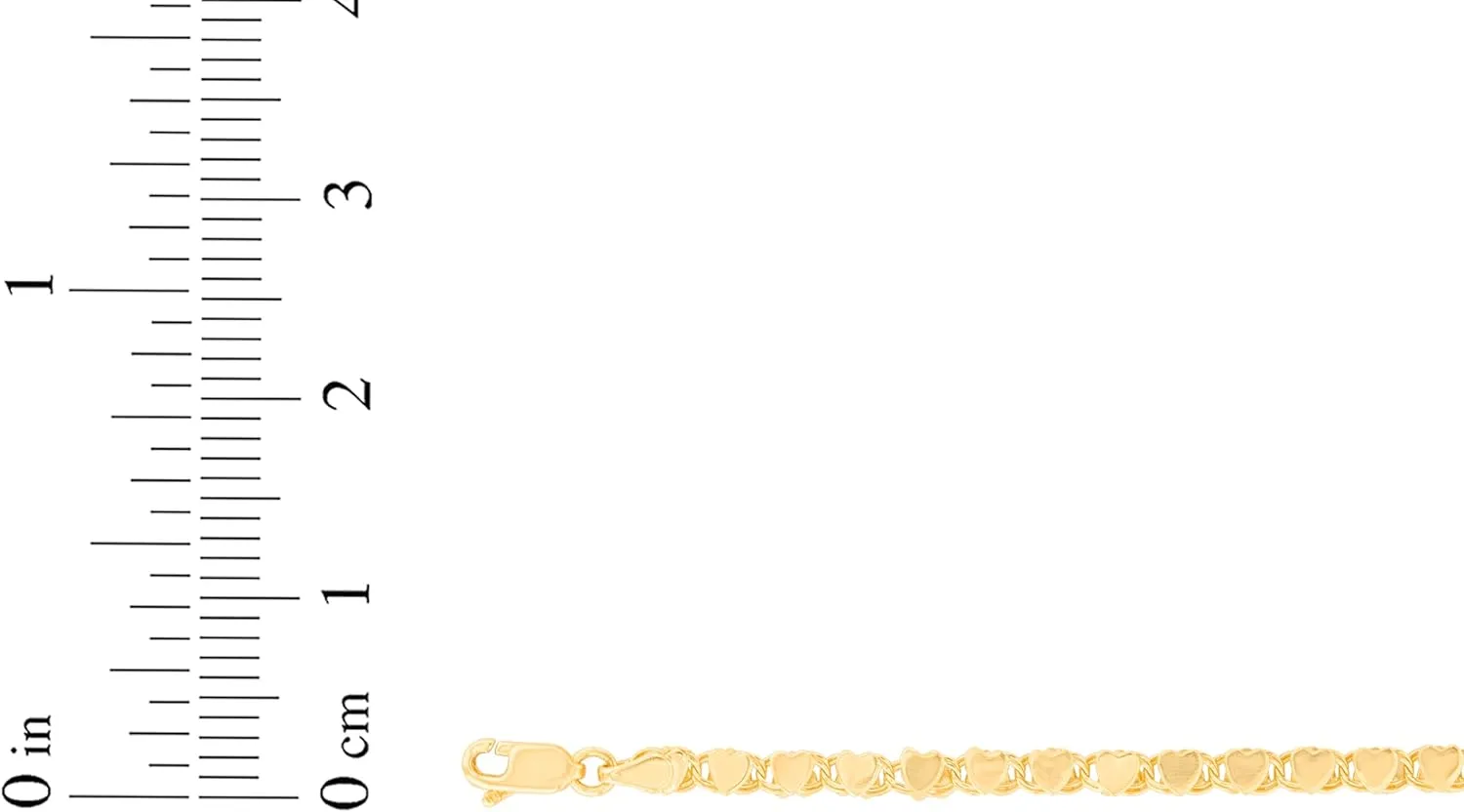 Floreo 10k Yellow Gold 2.6mm Relationship and Friendship Mirror Chain with Double Sided Heart Charms Bracelet or Anklet