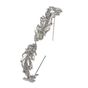 FRCOLOR 1pc Vintage Hollow Crystal Crown for Women Elegant Wedding Headdress Lightweight Bridal Hair Decor for Engagements and Parties Silver