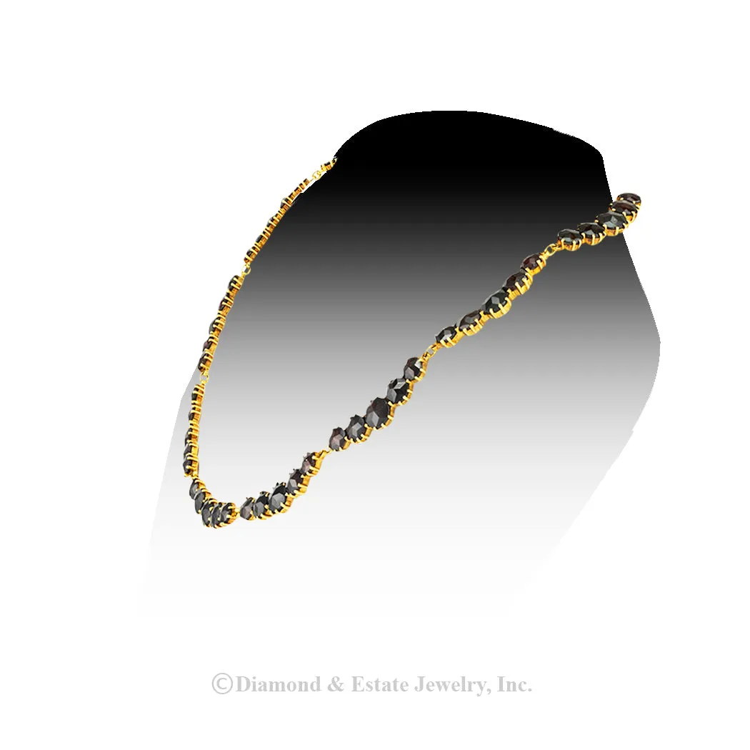 Garnet Yellow Gold Necklace