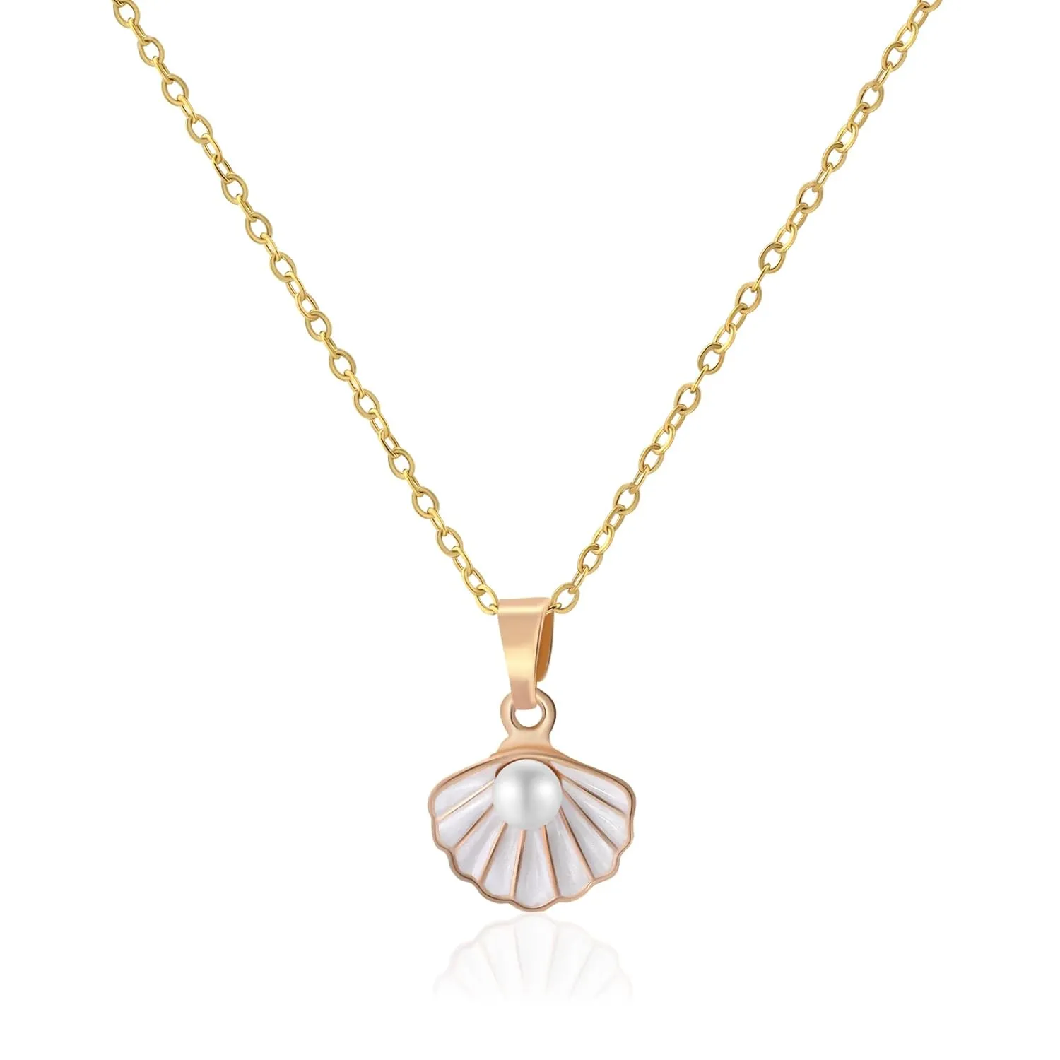 Gold Seashell Necklace Pearl Shell Necklace Gold Pearl Necklace Sea Shell Necklace Ocean Necklace Aesthetic Jewelry Ocean Jewelry Gifts for Women