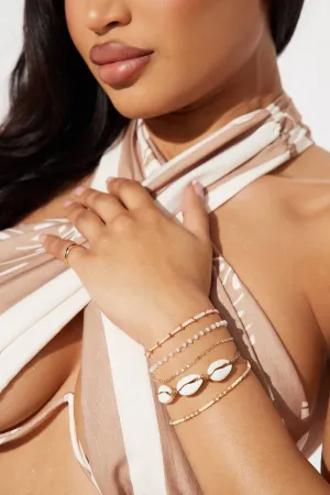 Had Me At Ahola 5 Piece Bracelet Set - Gold/combo