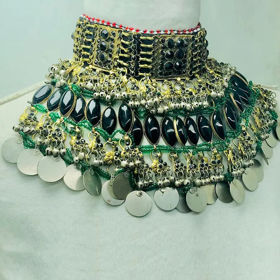 Handmade Black Gypsy Layered Choker Necklace