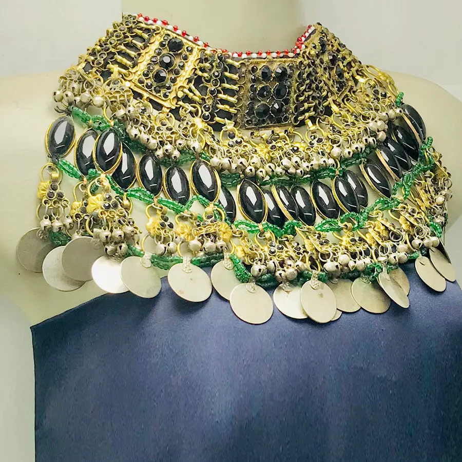 Handmade Black Gypsy Layered Choker Necklace