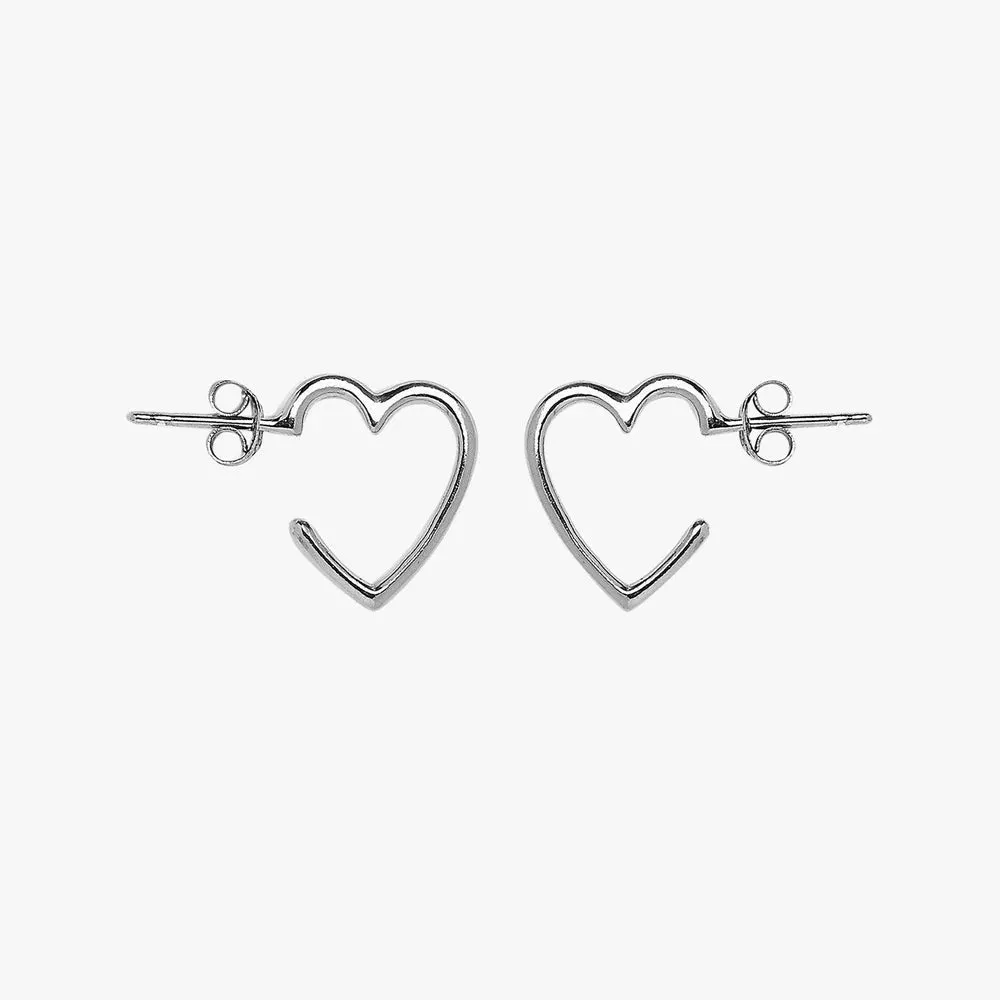 Heart Hoop SILVER   earrings