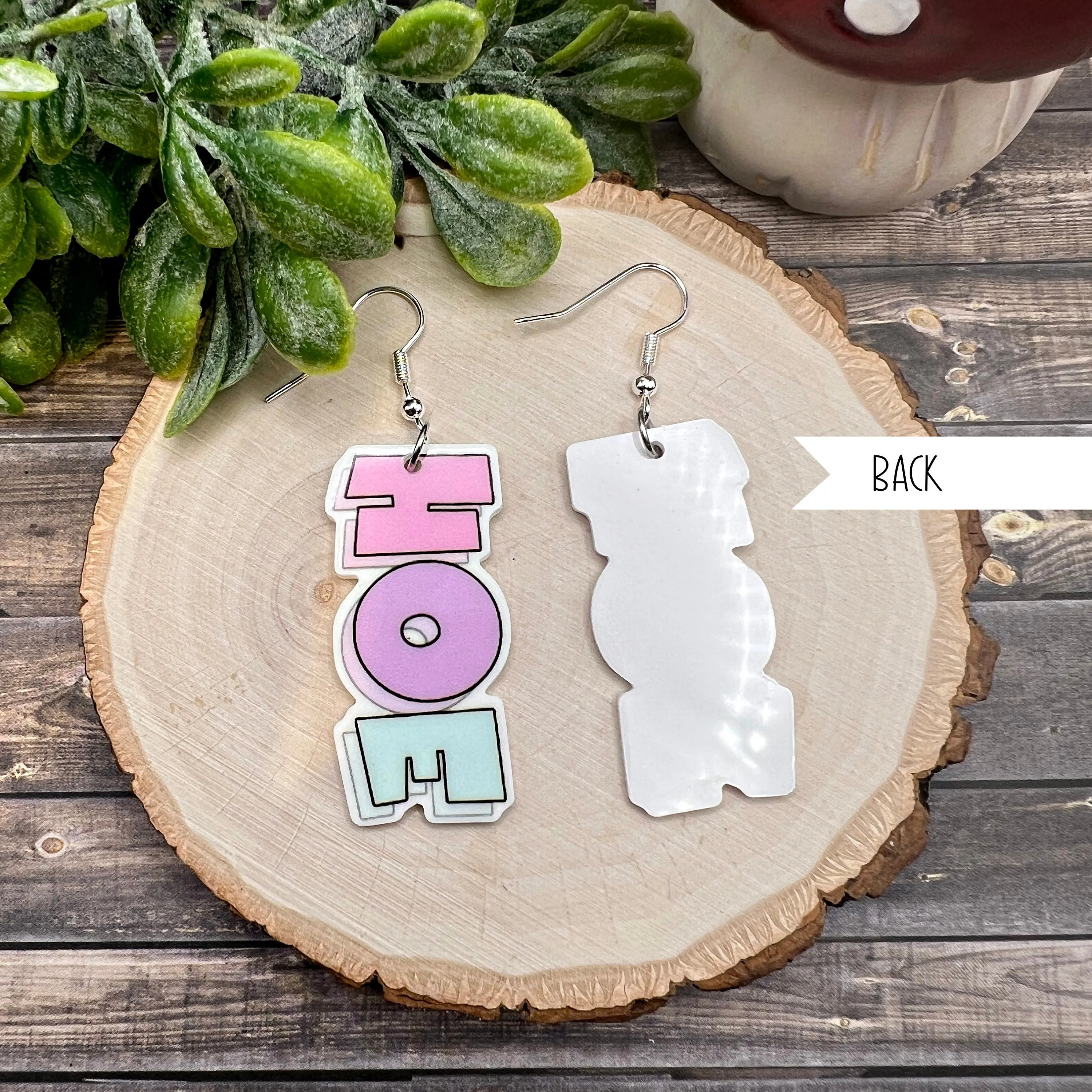 HOE Planar Resin Flatbacks Lightweight Colorful Pastel Irreverent  Earrings, Hypoallergenic Gift - Clearance