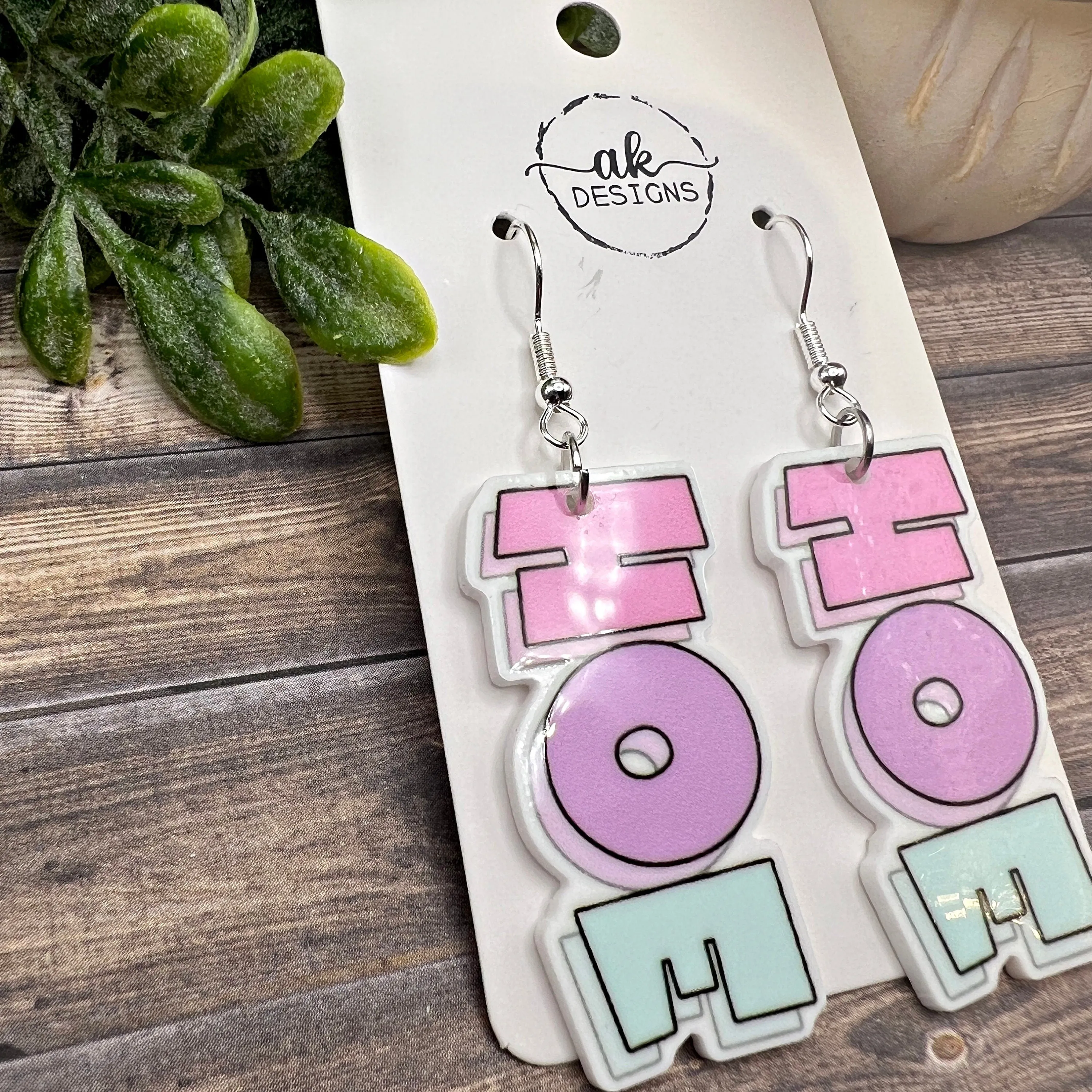 HOE Planar Resin Flatbacks Lightweight Colorful Pastel Irreverent  Earrings, Hypoallergenic Gift - Clearance