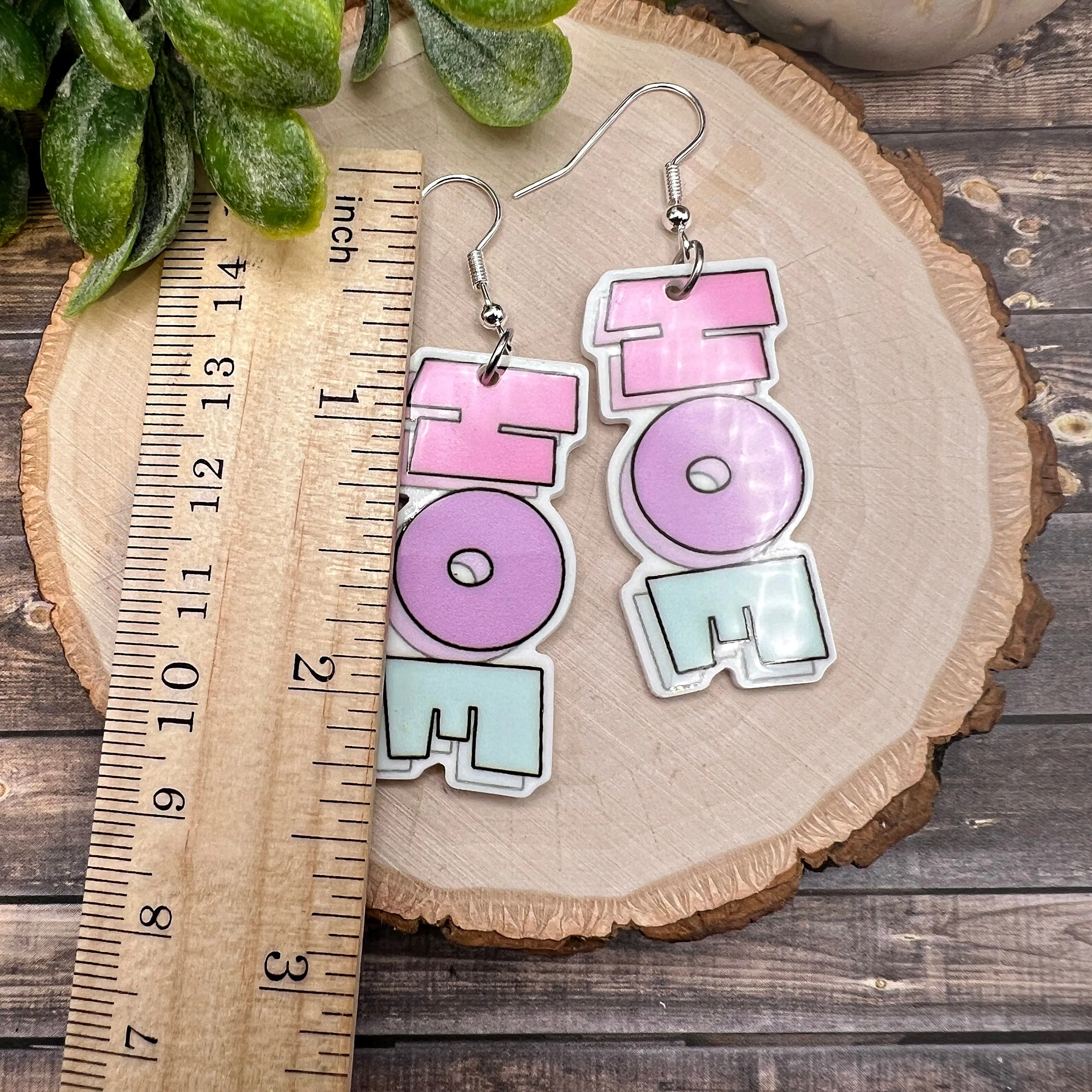 HOE Planar Resin Flatbacks Lightweight Colorful Pastel Irreverent  Earrings, Hypoallergenic Gift - Clearance