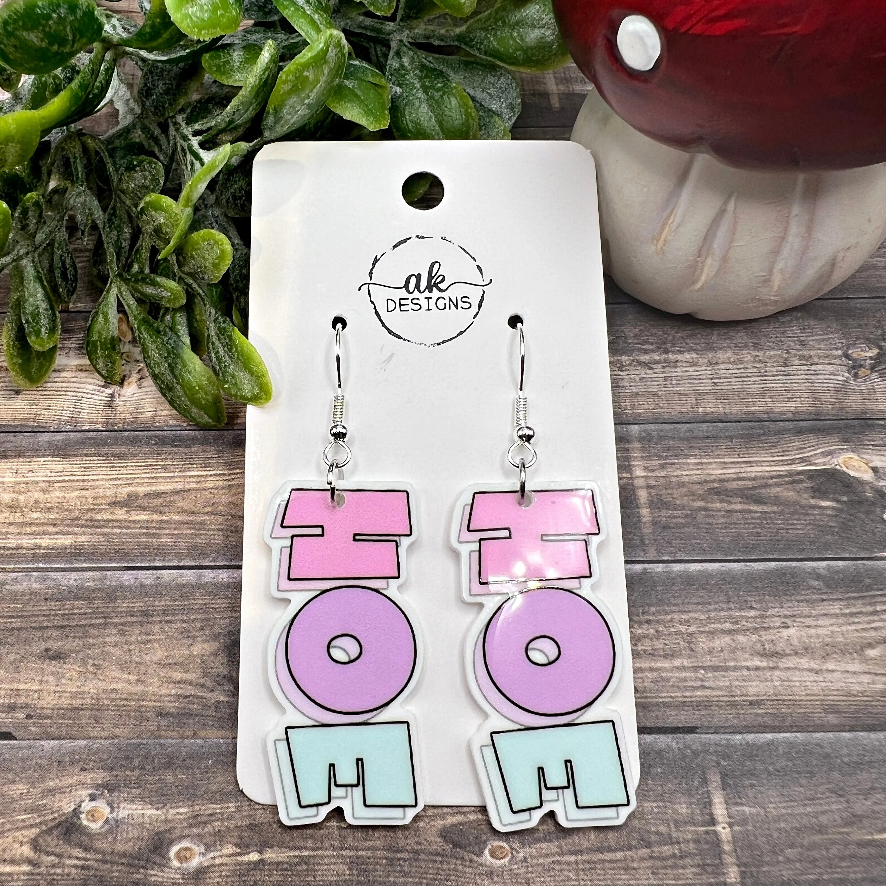 HOE Planar Resin Flatbacks Lightweight Colorful Pastel Irreverent  Earrings, Hypoallergenic Gift - Clearance