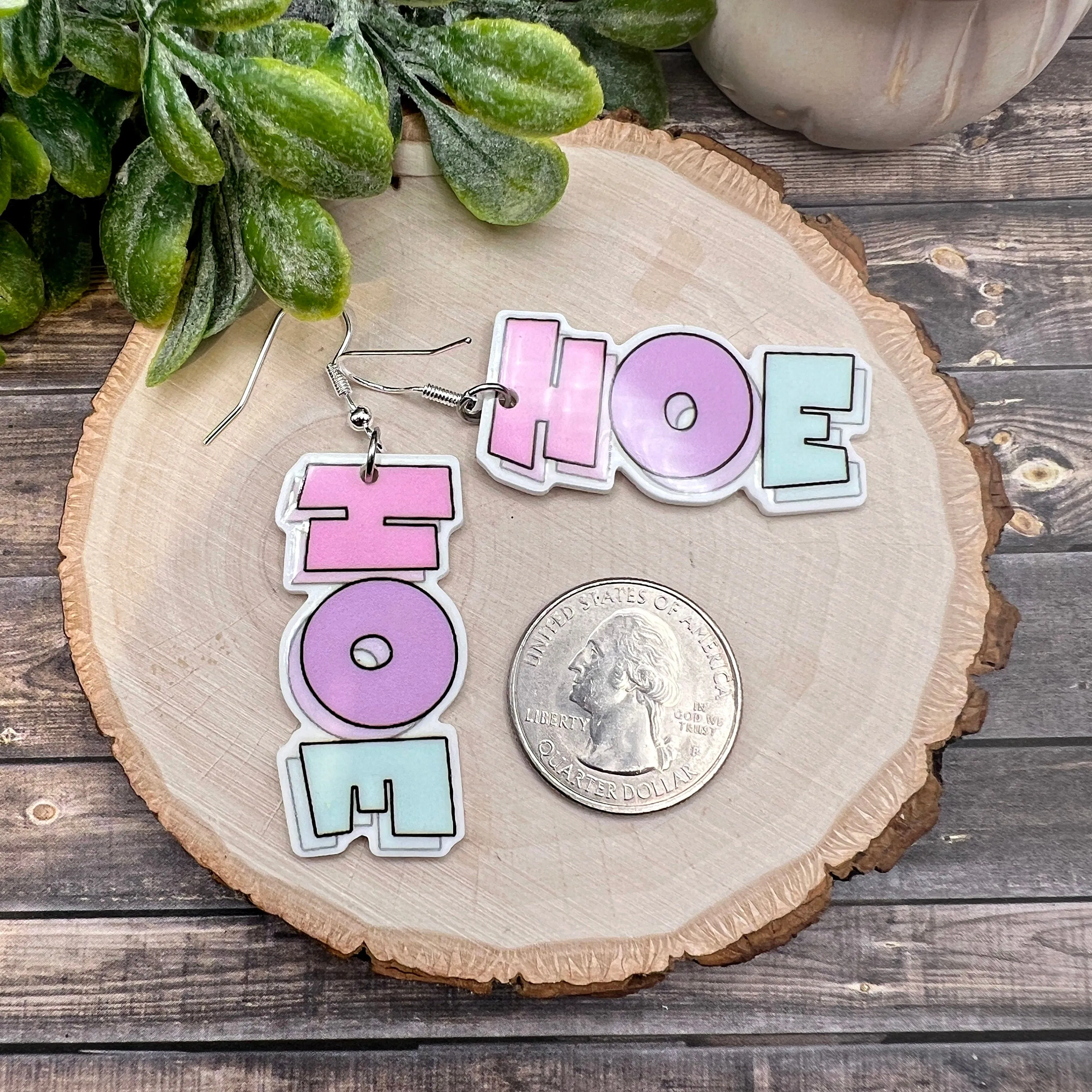 HOE Planar Resin Flatbacks Lightweight Colorful Pastel Irreverent  Earrings, Hypoallergenic Gift - Clearance