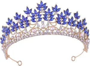 Homoyoyo Vintage Crystal Crown Headpiece for Weddings - Bridal Hair Accessories - Elegant Bride Decor, 14.5*14.5cm, Alloy