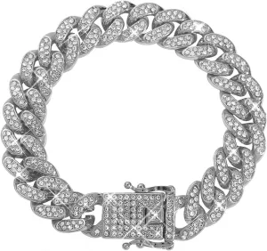 Honsny Cuban Link Anklet for Women and Men - 18K Gold Rhinestone Butterfly Bracelet - Bling Diamond Iced Out Chain for Teen Hip Hop Foot Jewelry