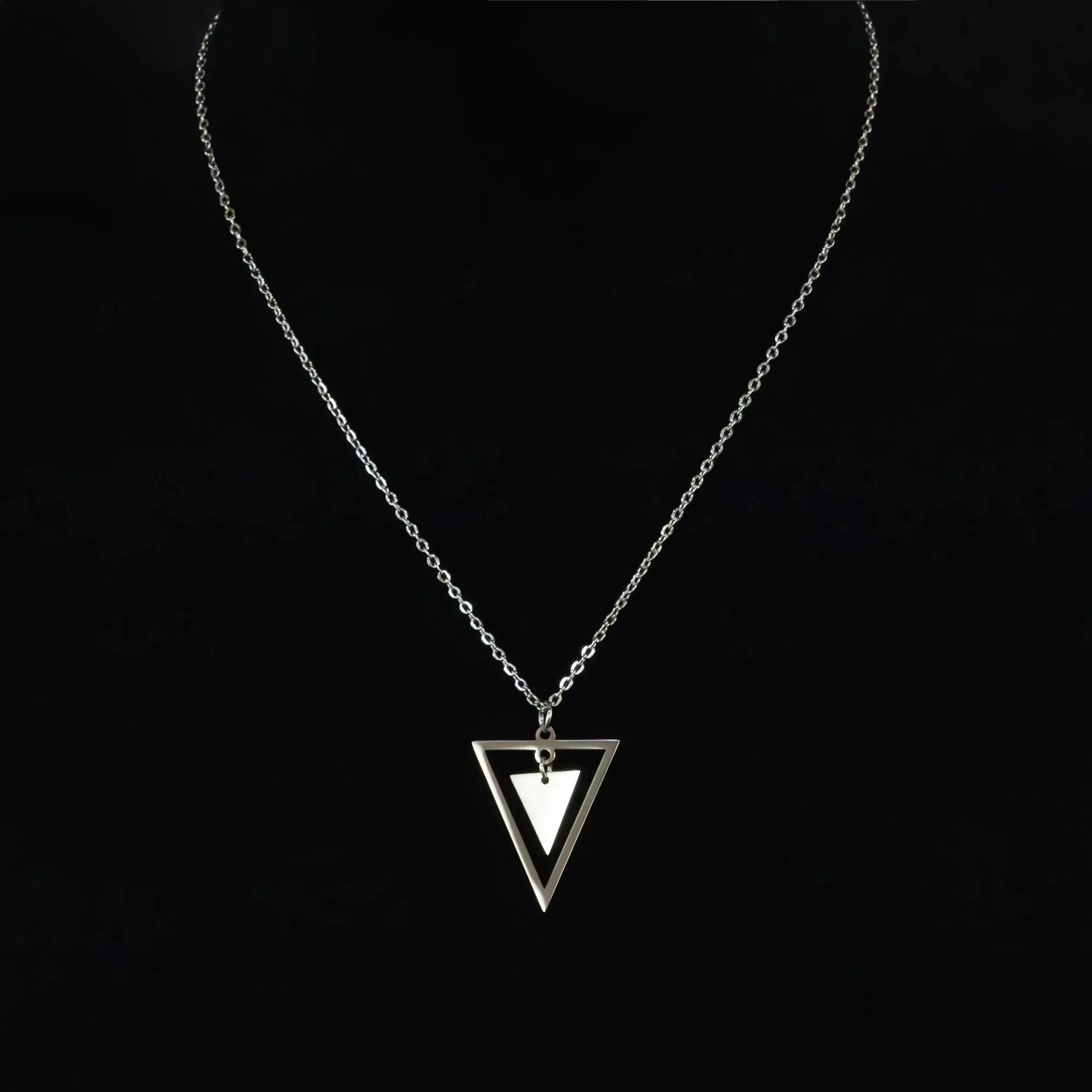 Hugues Stainless Steel Necklace with Triangle Pendant
