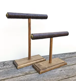 Jewelry Display, Bracelet Stand, Necklace Holder, Necklace Stand, Set of 2 Wooden T-Bar Jewelry Stands, Western Style Displays