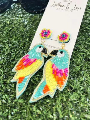 Jimmy Parakeet Beaded Earringso