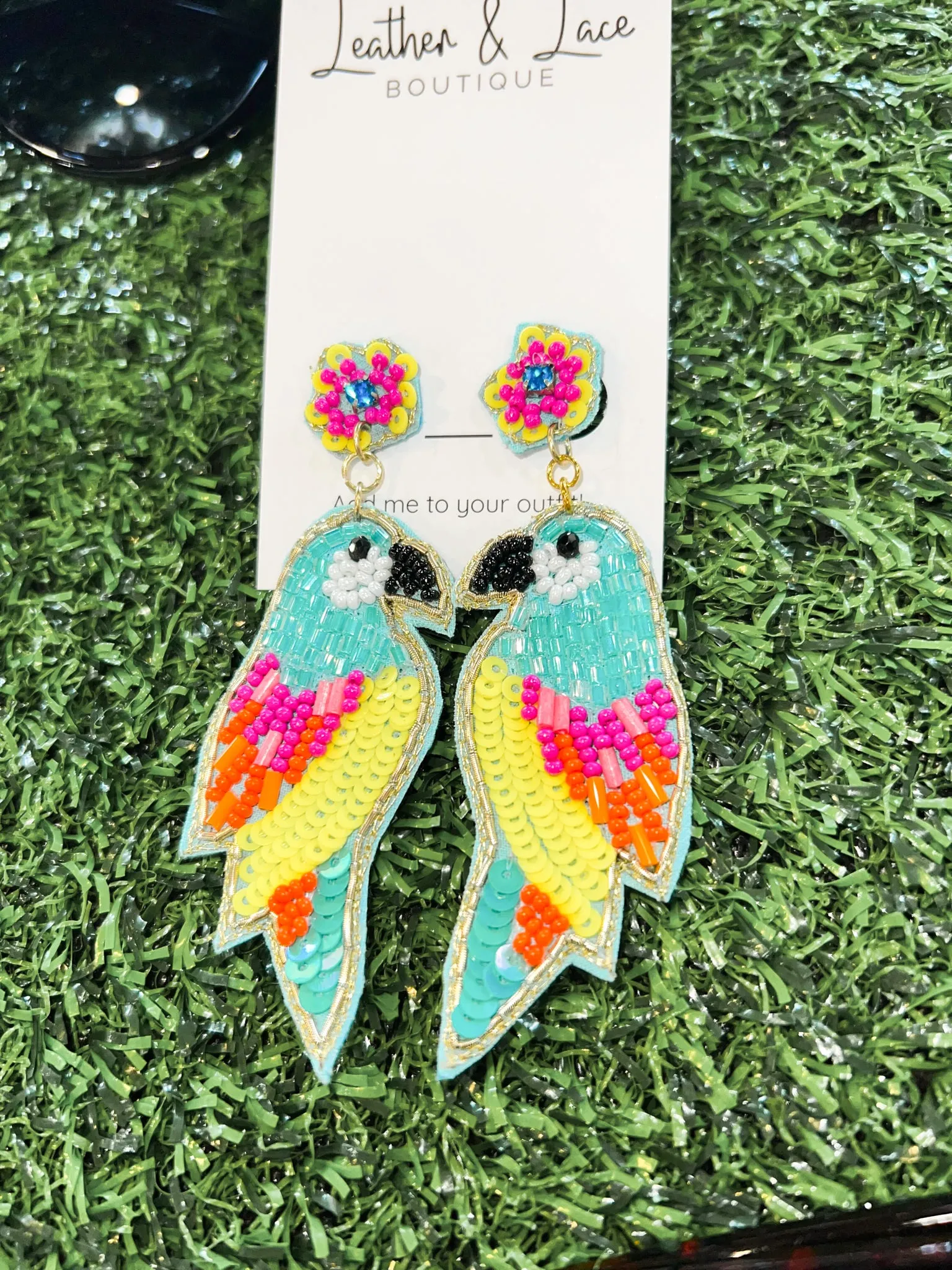 Jimmy Parakeet Beaded Earringso