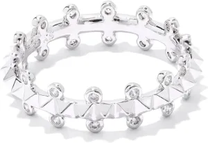 Kendra Scott Jada Band Ring Silver White Crystal 6