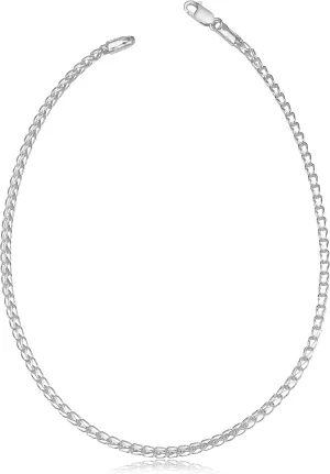 Kooljewelry Sterling Silver Cage Link Anklet (2 mm, 10 inch)