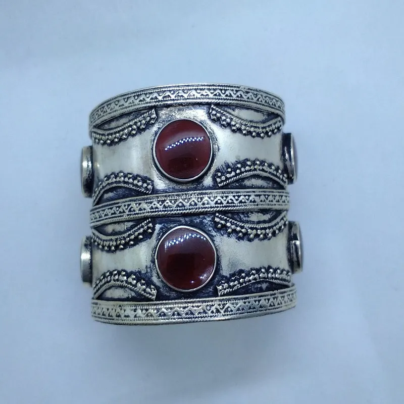 Kuchi Big Tribal Stones Cuff Bracelet