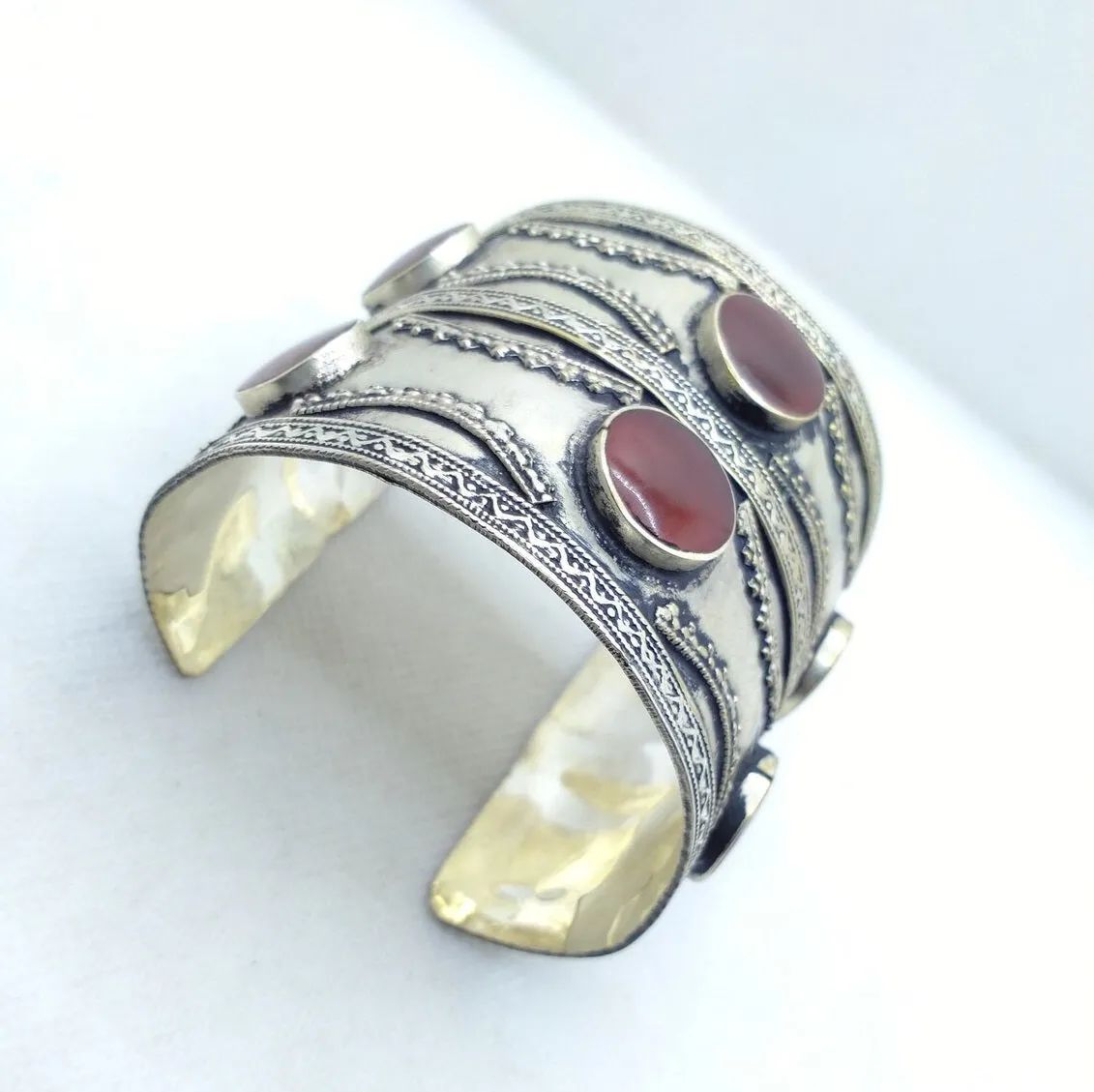 Kuchi Big Tribal Stones Cuff Bracelet